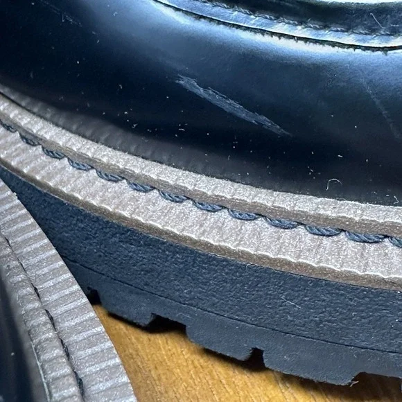 Sam Edelman Laurs Platform Lug Sole Loafers Size 8.5 Black Preppy Punk - Picture 16 of 16